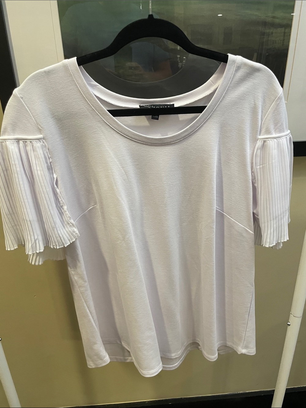 Eloquii. 16. Pleated Sleeve Women's Top - White